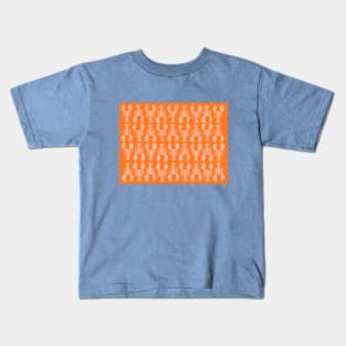 Cheerful Orange Lobster Print Kids T-Shirt